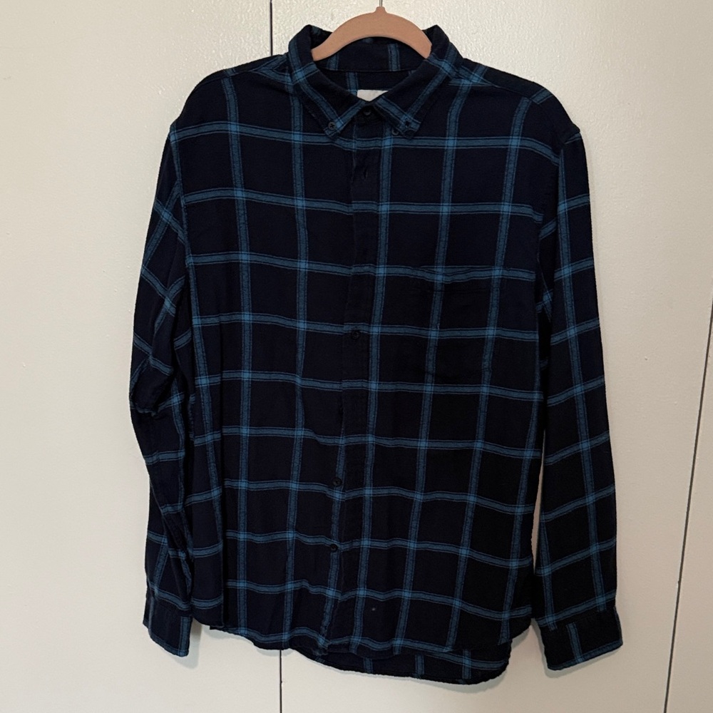 Goodfellow & Co Dark Blue Plaid Shirt